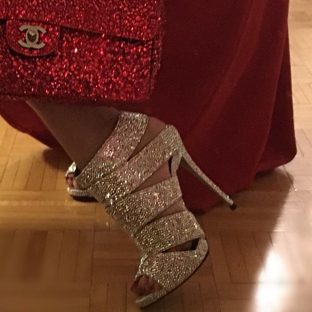 Giuseppe Zanotti Silver Swarovski Strass Crystal Shoes Booties 36.5 Gorgeous! - Picture 4 of 12